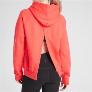 Athleta Moonrise coral open back sweatshirt hoodie size XS